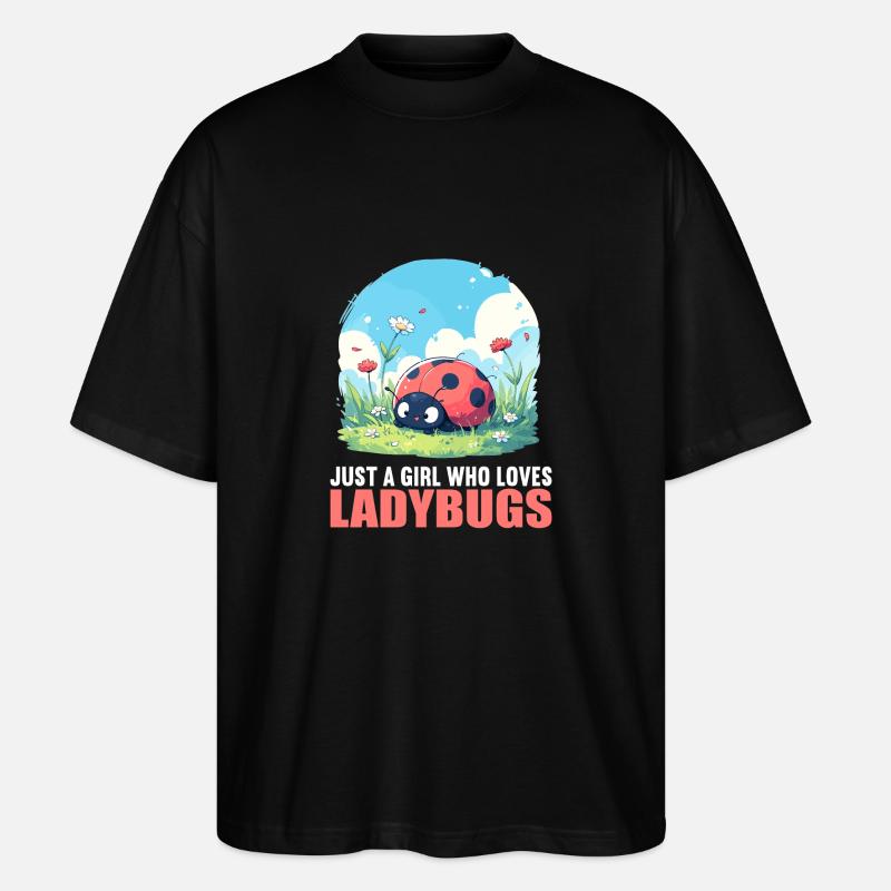 Ladybug Marienkäfer - Stanley/Stella Oversized Unisex Bio T-Shirt Blaster 2.0 - Schwarz