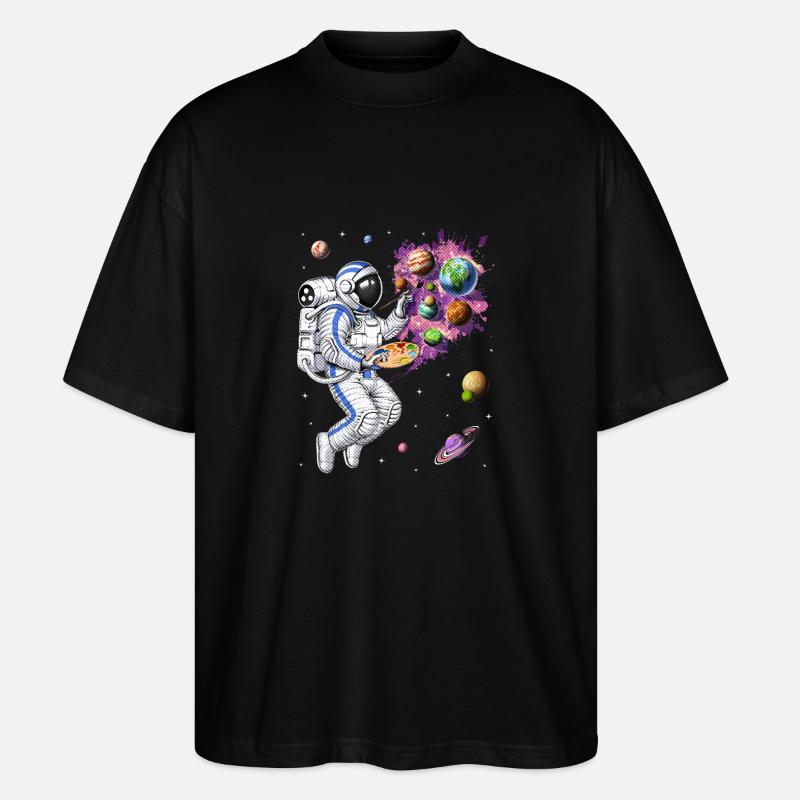 Space Astronaut Painter - Stanley/Stella Oversized Unisex Organic T-shirt Blaster 2.0 - black
