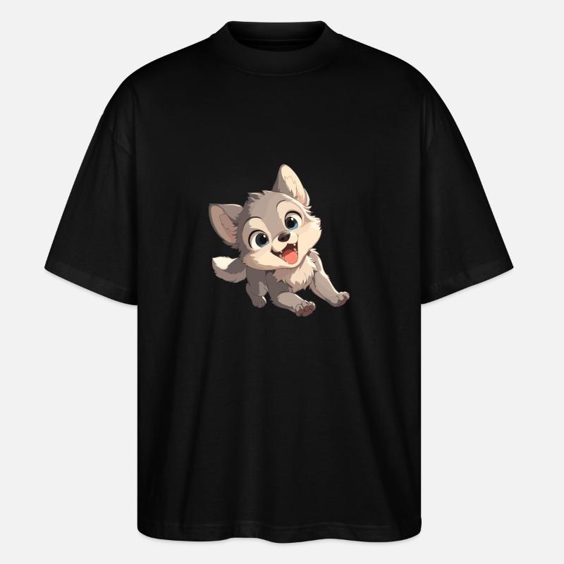 Wölfe Wolf - Stanley/Stella Oversized Unisex Bio T-Shirt Blaster 2.0 - Schwarz