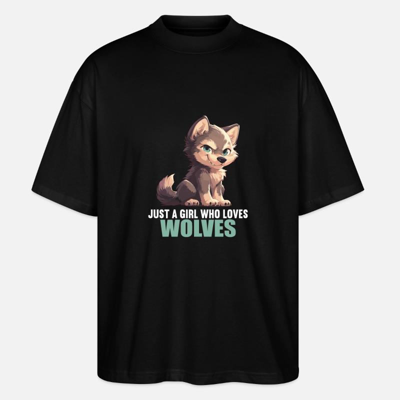 Wölfe Wolf - Stanley/Stella Oversized Unisex Bio T-Shirt Blaster 2.0 - Schwarz