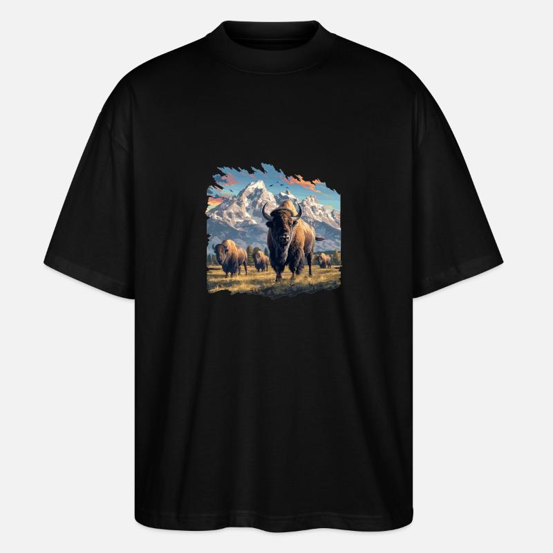 Bisons Bison - T-shirt bio Blaster 2.0 coupe oversize Stanley/Stella Unisexe - noir