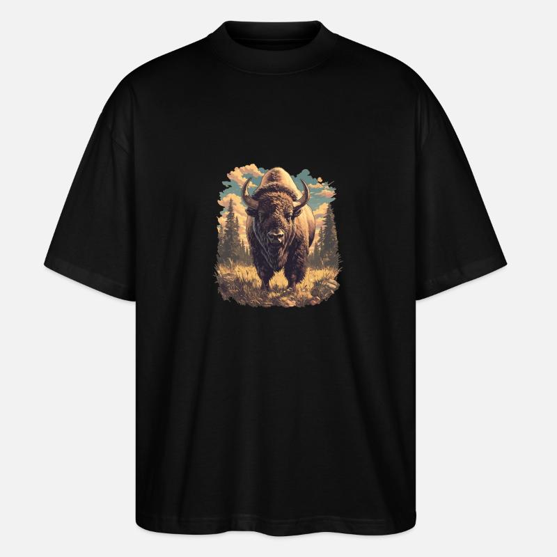 Bisons Bison - T-shirt bio Blaster 2.0 coupe oversize Stanley/Stella Unisexe - noir