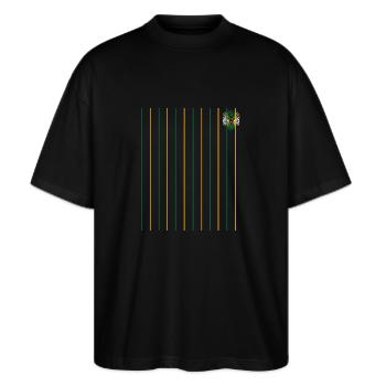 Jamaïque Jamaïque Rasta Raggea Drapeau Rastafari - T-shirt bio Blaster 2.0 coupe oversize Stanley/Stella Unisexe - noir - Devant - Alina (178cm) & Michal (187cm)