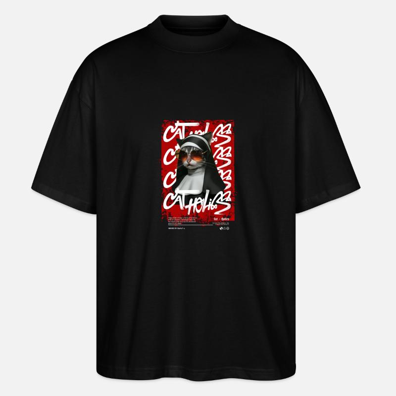 Cat-holics - Stanley/Stella Oversized Unisex Bio T-Shirt Blaster 2.0 - Schwarz