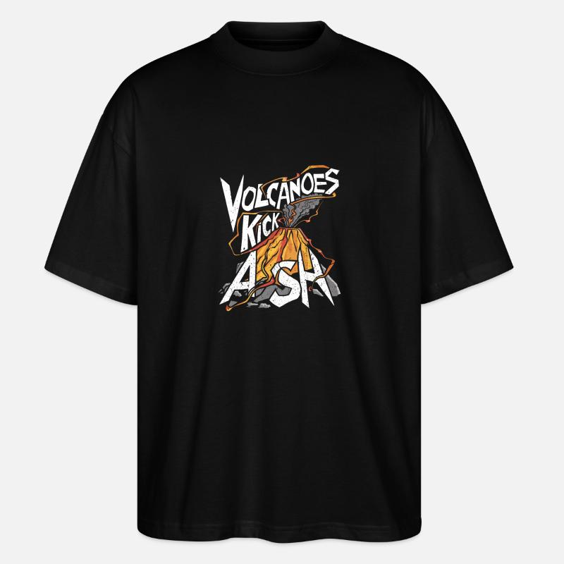 Volcano – Ash, Lava and Fire - Stanley/Stella Oversized Unisex Organic T-shirt Blaster 2.0 - black