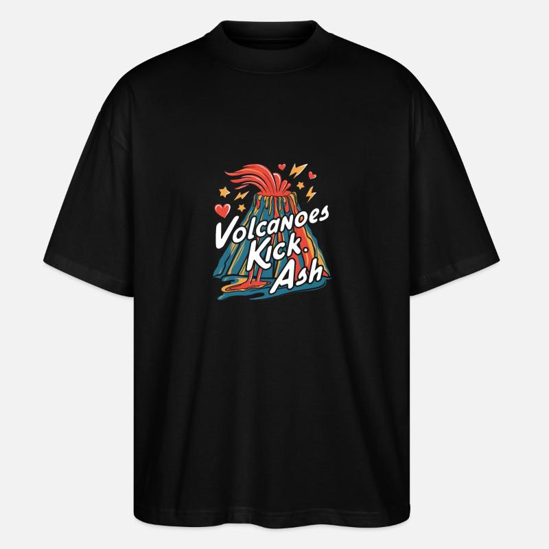 Volcano – Ash, Lava and Fire - Stanley/Stella Oversized Unisex Organic T-shirt Blaster 2.0 - black