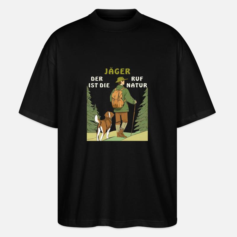 JÄGER RUF DER NATUR - Stanley/Stella Oversized Unisex Bio T-Shirt Blaster 2.0 - Schwarz