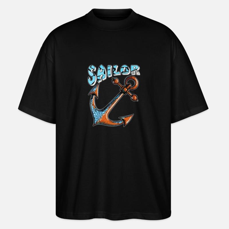 SCHIFFANKER SAILOR - Stanley/Stella Oversized Unisex Bio T-Shirt Blaster 2.0 - Schwarz