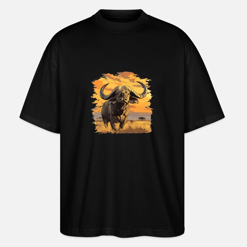 Buffalos Buffalo Büffel - Stanley/Stella Oversized Unisex Bio T-Shirt Blaster 2.0 - Schwarz