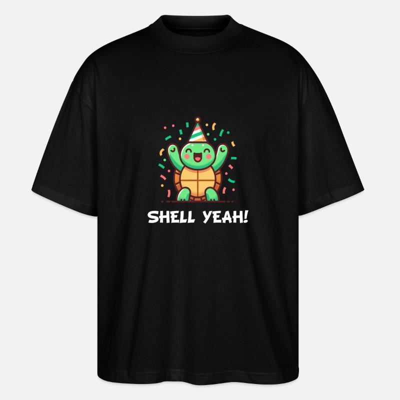 Shell Yeah! Celebration Turtle - Stanley/Stella Oversized Unisex Organic T-shirt Blaster 2.0 - black