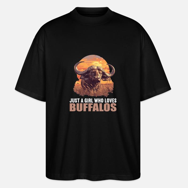 Buffalos Buffalo Büffel - Stanley/Stella Oversized Unisex Bio T-Shirt Blaster 2.0 - Schwarz