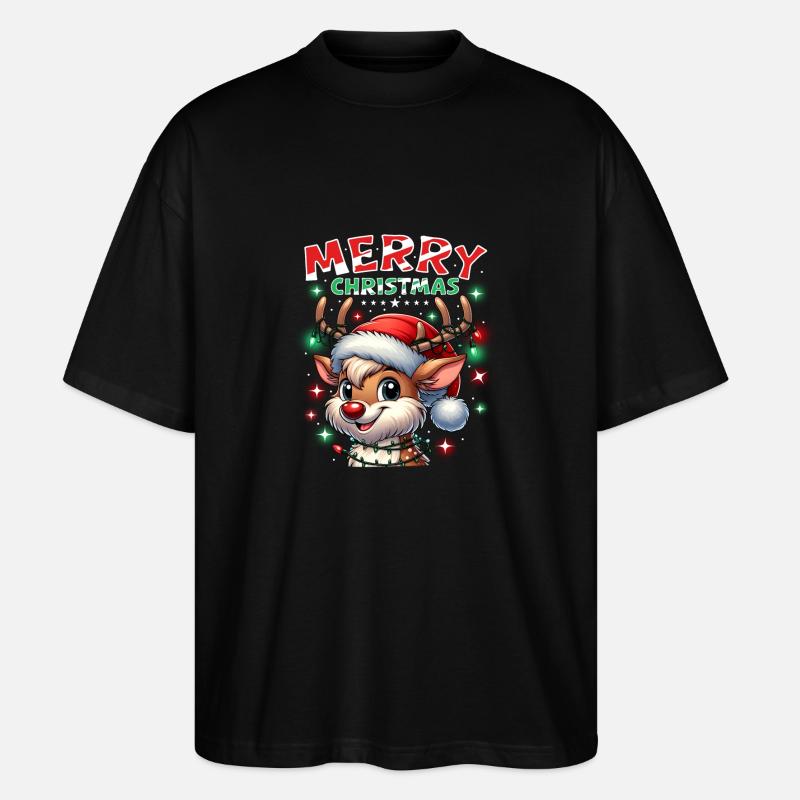 Noël Renne Joyeux Noël - T-shirt bio Blaster 2.0 coupe oversize Stanley/Stella Unisexe - noir