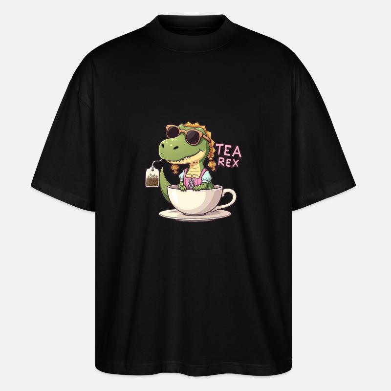 Tea Rex Trachtenshirt Dirndl T-Rex - Stanley/Stella Oversized Unisex Bio T-Shirt Blaster 2.0 - Schwarz
