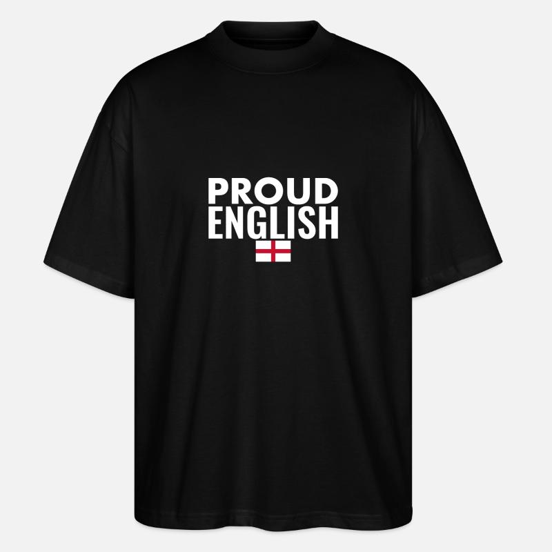 Fier drapeau anglais anglais Angleterre - T-shirt bio Blaster 2.0 coupe oversize Stanley/Stella Unisexe - noir