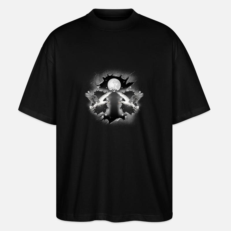 Mouette mouette mystique mouette maritime - T-shirt bio Blaster 2.0 coupe oversize Stanley/Stella Unisexe - noir