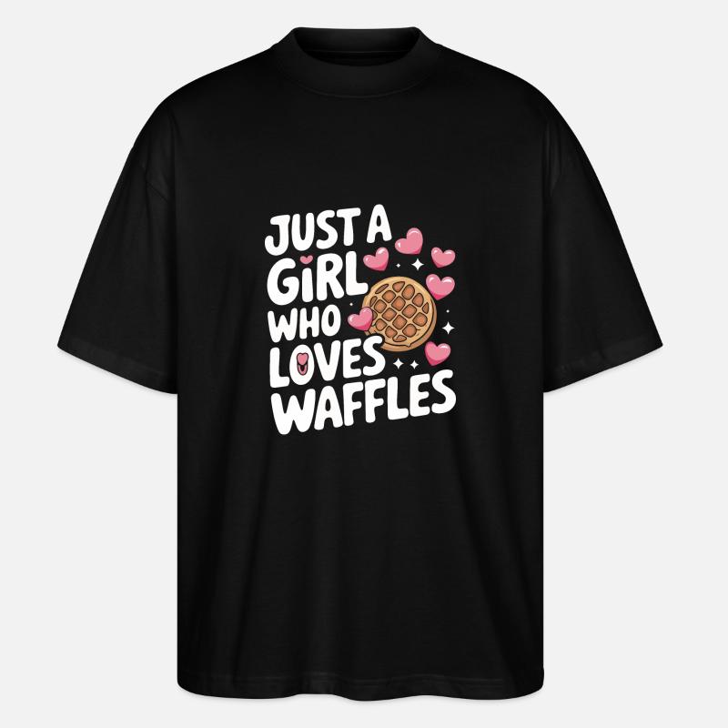 Waffles Breakfast Sweets - Stanley/Stella Oversized Unisex Organic T-shirt Blaster 2.0 - black