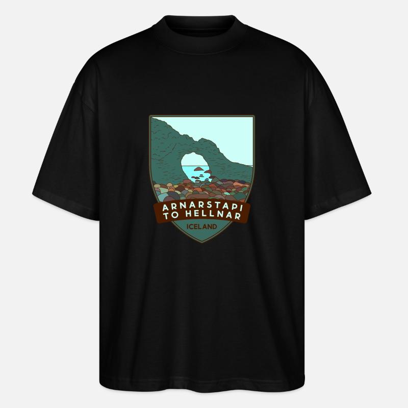 Arnarstapi to Hellnar – Iceland - Stanley/Stella Oversized Unisex Organic T-shirt Blaster 2.0 - black