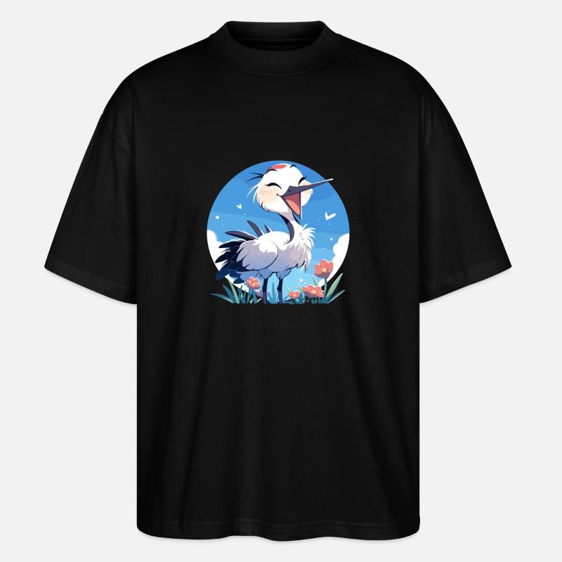 Kraniche Kranich - Stanley/Stella Oversized Unisex Bio T-Shirt Blaster 2.0 - Schwarz