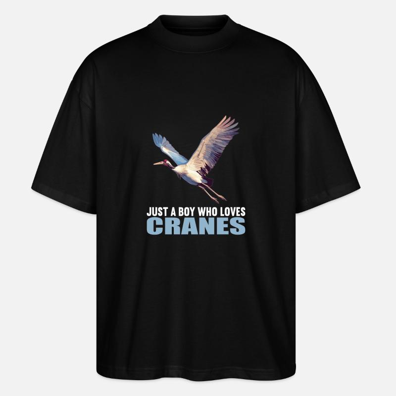 Kraniche Kranich - Stanley/Stella Oversized Unisex Bio T-Shirt Blaster 2.0 - Schwarz