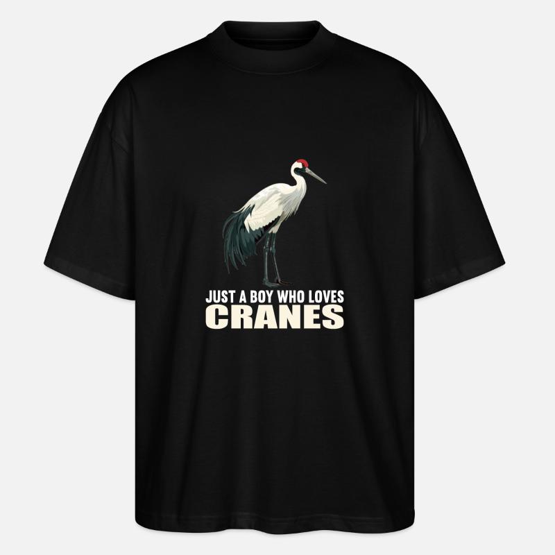 Kraniche Kranich - Stanley/Stella Oversized Unisex Bio T-Shirt Blaster 2.0 - Schwarz