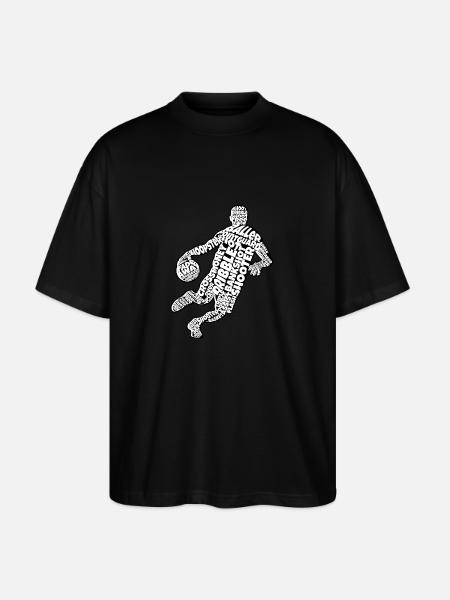 Basketball Calligraphy Hoops Basketball - Stanley/Stella Oversized Unisex Organic T-shirt Blaster 2.0 - black