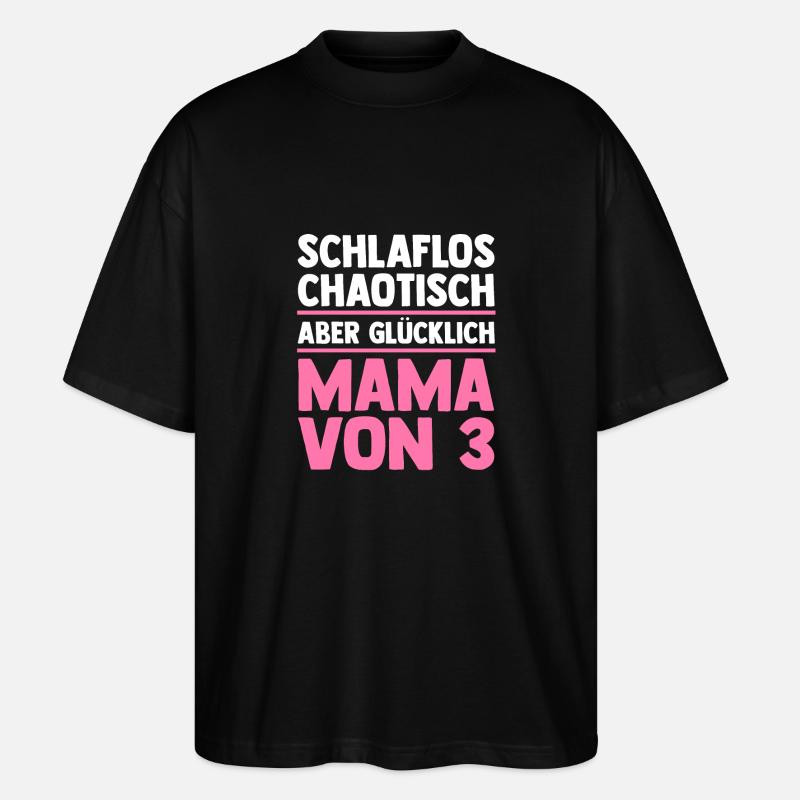 Maman de 3 enfants - T-shirt bio Blaster 2.0 coupe oversize Stanley/Stella Unisexe - noir