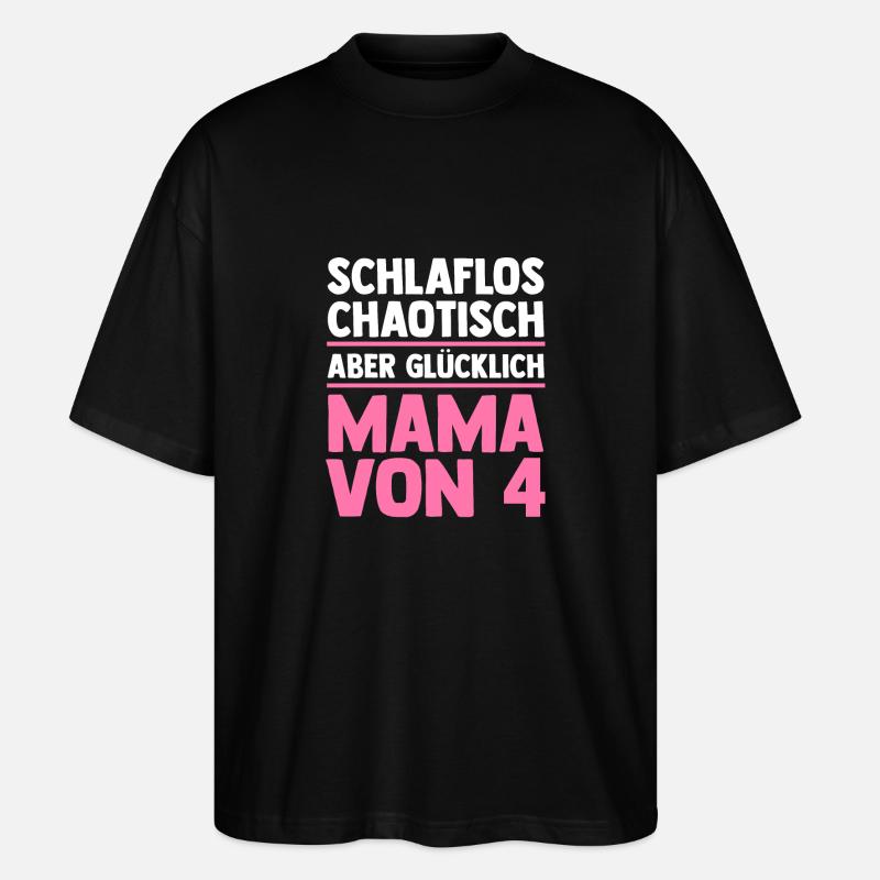 Maman de 4 enfants - T-shirt bio Blaster 2.0 coupe oversize Stanley/Stella Unisexe - noir