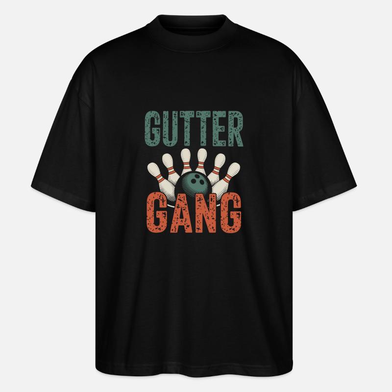 Gutter Gang Bowling Bowler - Stanley/Stella Oversized Unisex Bio T-Shirt Blaster 2.0 - Schwarz