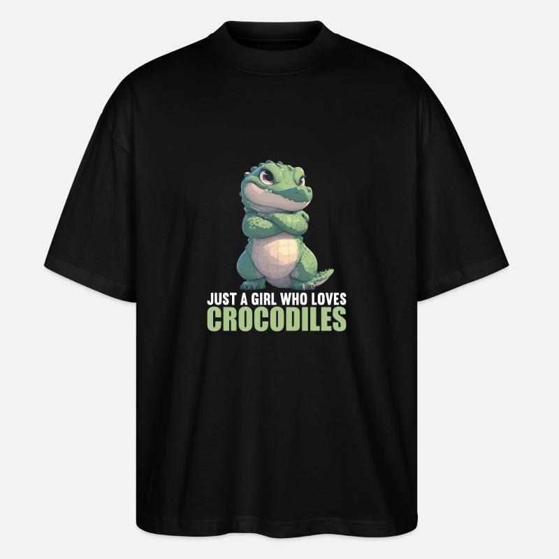 Krokodile Krokodil - Stanley/Stella Oversized Unisex Bio T-Shirt Blaster 2.0 - Schwarz