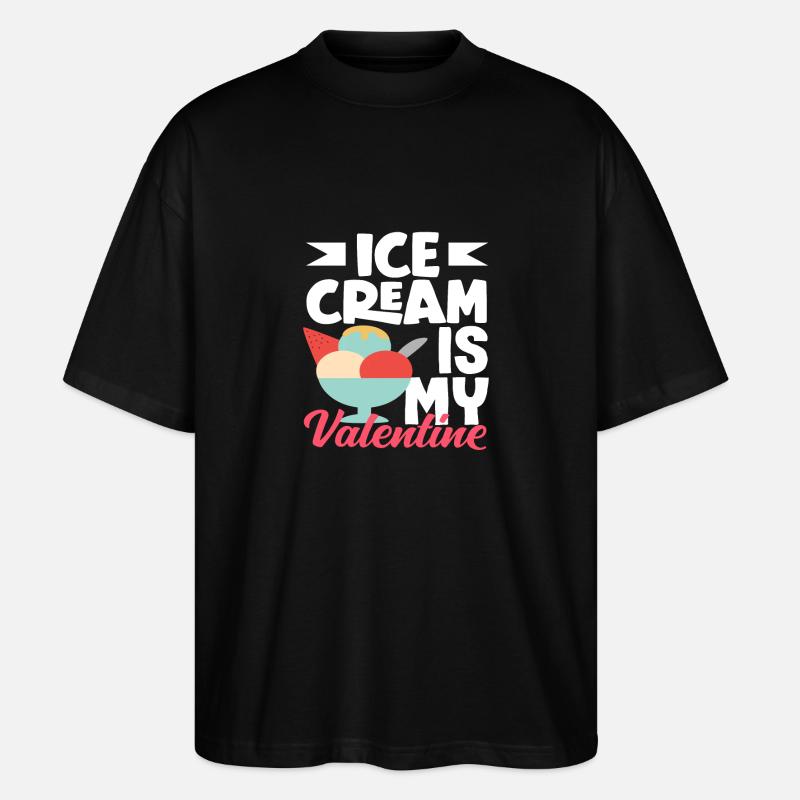 Amateur de glaces ma Saint-Valentin - T-shirt bio Blaster 2.0 coupe oversize Stanley/Stella Unisexe - noir