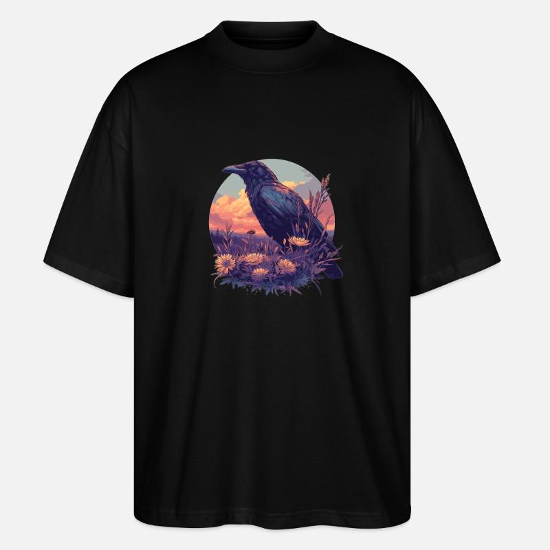 Krähen Krähe - Stanley/Stella Oversized Unisex Bio T-Shirt Blaster 2.0 - Schwarz