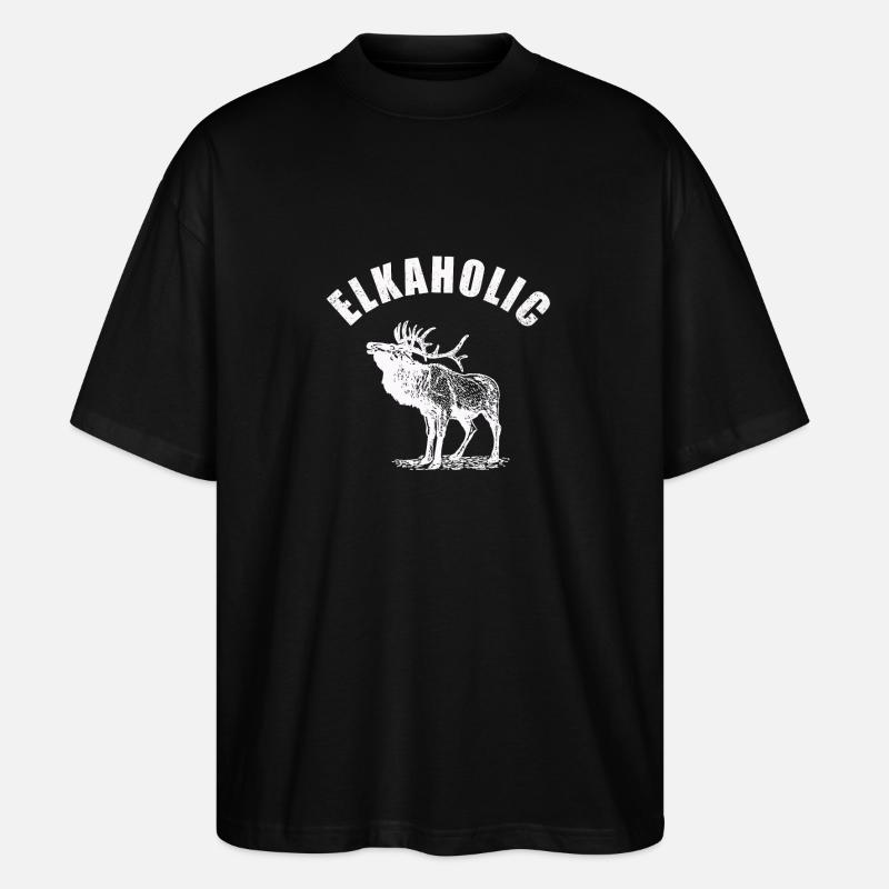 Elchjagd Elkaholische Jäger - Stanley/Stella Oversized Unisex Bio T-Shirt Blaster 2.0 - Schwarz