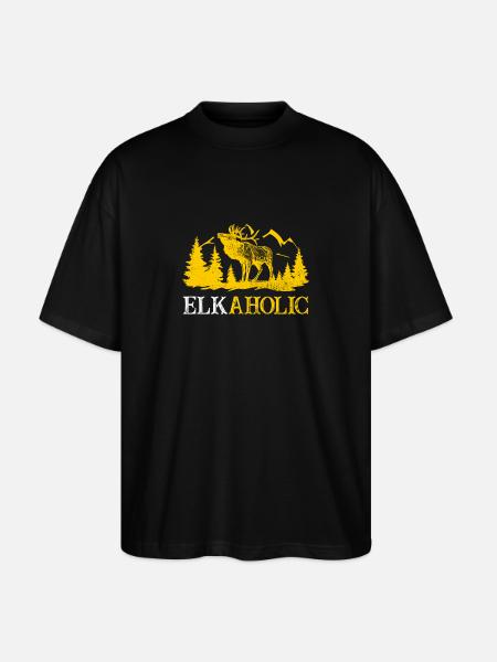 Elchjagd Elkaholische Jäger - Stanley/Stella Oversized Unisex Bio T-Shirt Blaster 2.0 - Schwarz