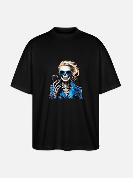 SMARTPHONE SKELETON FEMME - T-shirt bio Blaster 2.0 coupe oversize Stanley/Stella Unisexe - noir
