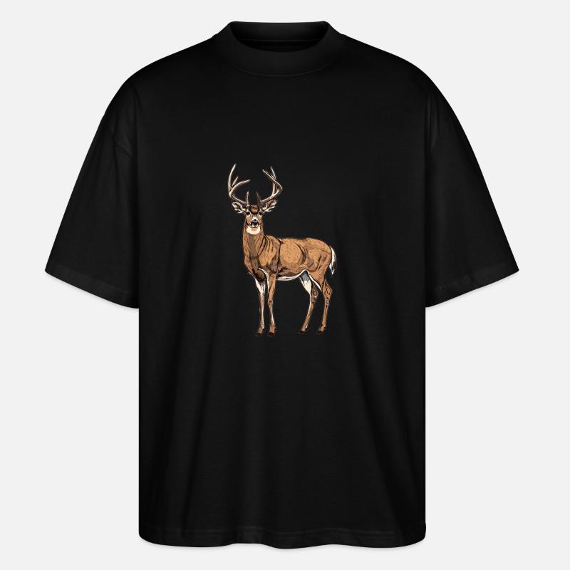 Hirsche Hirsch - Stanley/Stella Oversized Unisex Bio T-Shirt Blaster 2.0 - Schwarz