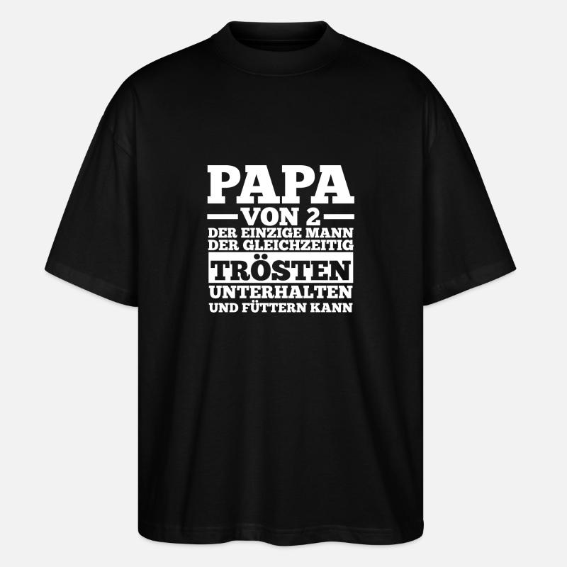 Papa Von 2 Kindern - Stanley/Stella Oversized Unisex Bio T-Shirt Blaster 2.0 - Schwarz