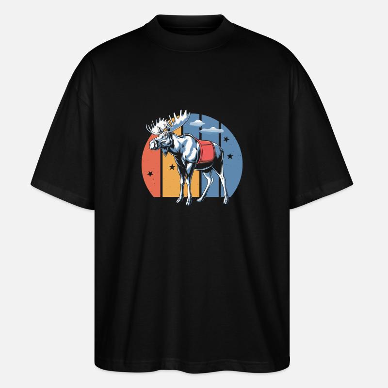 Elch - Stanley/Stella Oversized Unisex Bio T-Shirt Blaster 2.0 - Schwarz