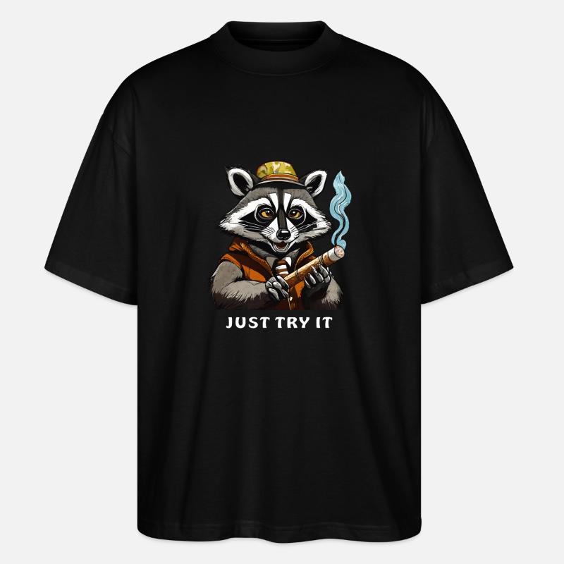 WASCHBÄR JOINT JUST TRY IT - Stanley/Stella Oversized Unisex Bio T-Shirt Blaster 2.0 - Schwarz