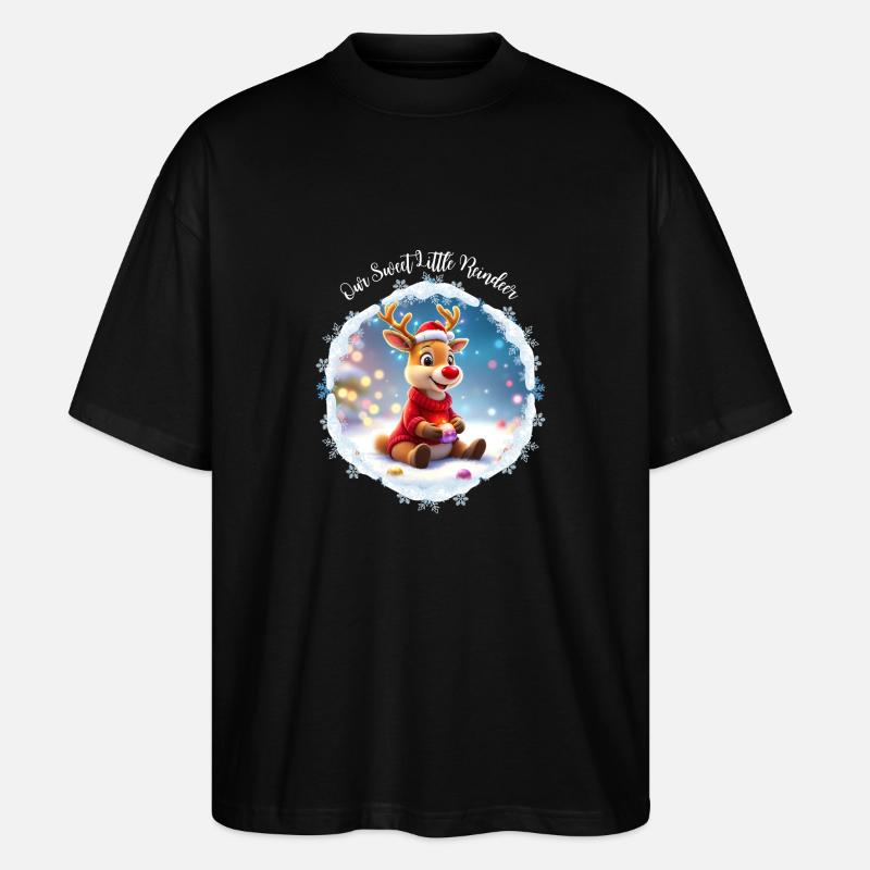 Notre petit renne mignon - T-shirt bio Blaster 2.0 coupe oversize Stanley/Stella Unisexe - noir