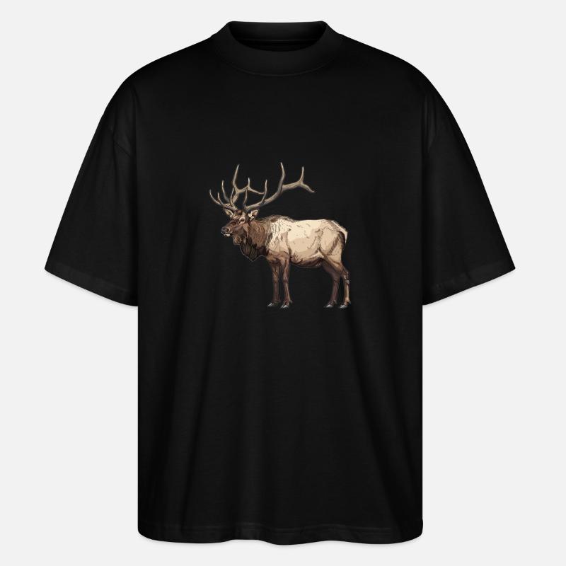 Elche Elch - Stanley/Stella Oversized Unisex Bio T-Shirt Blaster 2.0 - Schwarz