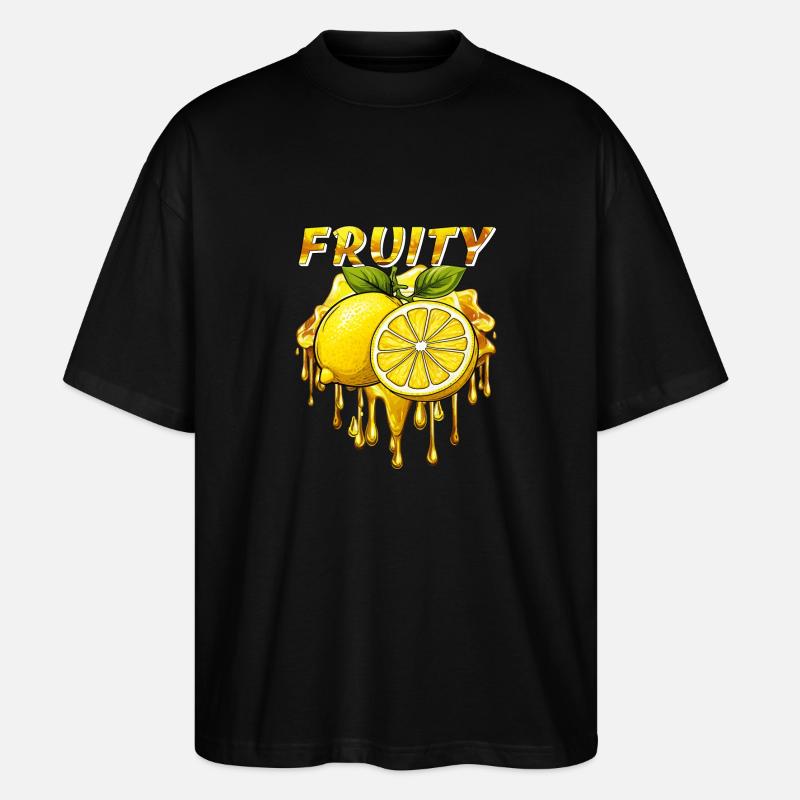 ZITRONE FRUITY - Stanley/Stella Oversized Unisex Bio T-Shirt Blaster 2.0 - Schwarz