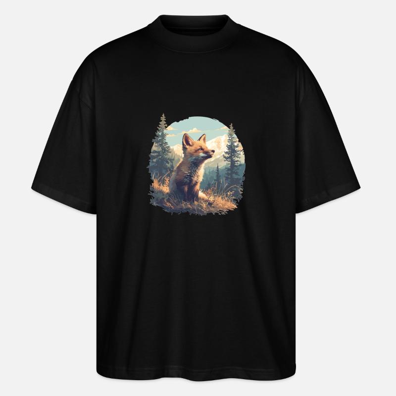 Füchse Fuchs - Stanley/Stella Oversized Unisex Bio T-Shirt Blaster 2.0 - Schwarz