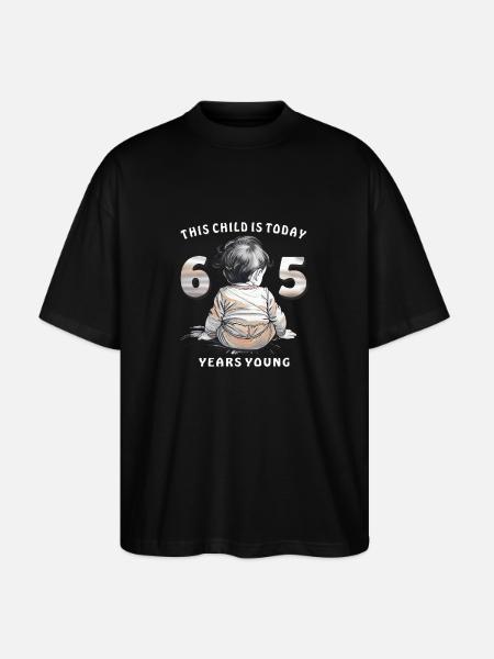 Child 65. Birthday - Stanley/Stella Oversized Unisex Organic T-shirt Blaster 2.0 - black