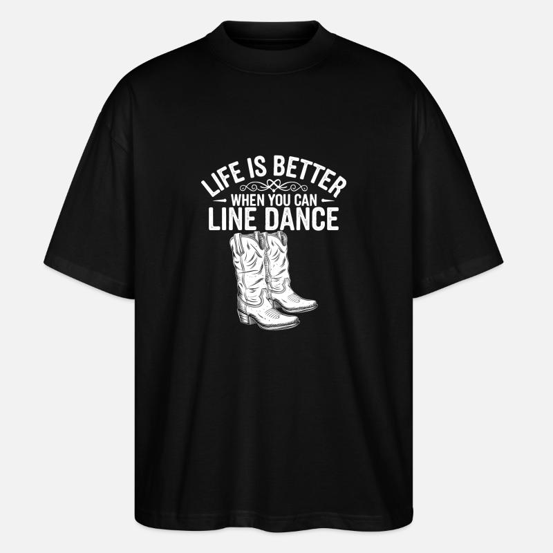 Line Dance bringt Freude - Stanley/Stella Oversized Unisex Bio T-Shirt Blaster 2.0 - Schwarz