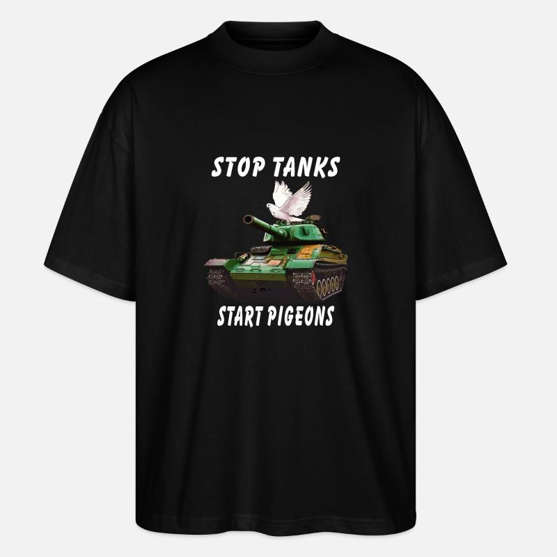 STOP TANKS START PIGEONS - Stanley/Stella Oversized Unisex Bio T-Shirt Blaster 2.0 - Schwarz