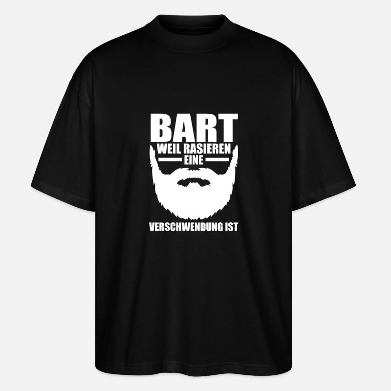 Bärtig Bartträger Bart - Stanley/Stella Oversized Unisex Bio T-Shirt Blaster 2.0 - Schwarz