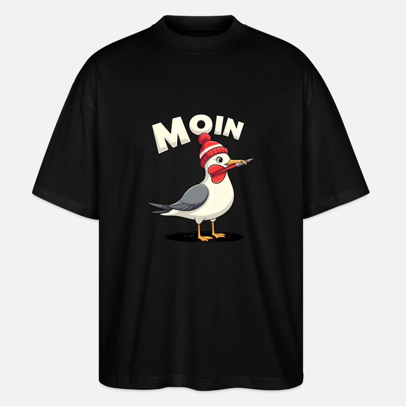 Moin Möwe - Stanley/Stella Oversized Unisex Bio T-Shirt Blaster 2.0 - Schwarz