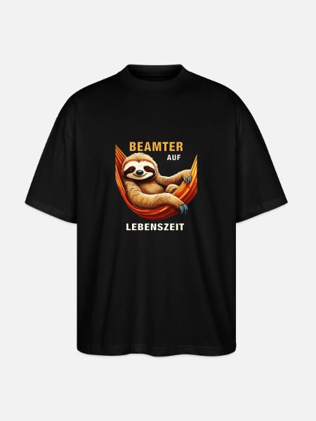 FAULTIER BEAMTER AUF LEBENSZEIT - Stanley/Stella Oversized Unisex Bio T-Shirt Blaster 2.0 - Schwarz