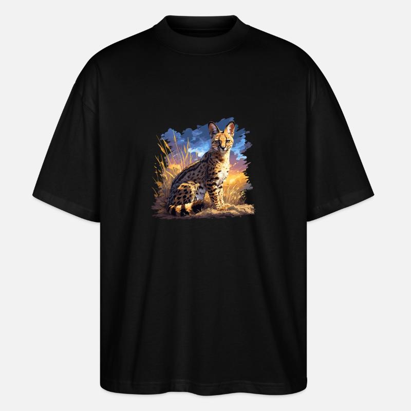 Servale Serval - Stanley/Stella Oversized Unisex Bio T-Shirt Blaster 2.0 - Schwarz