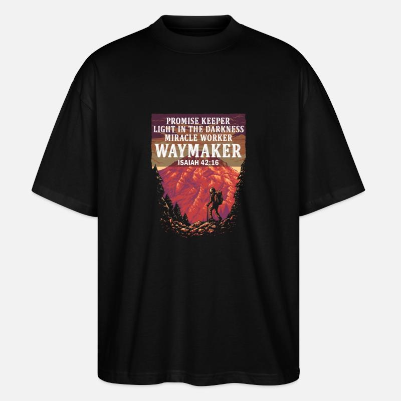 Wegweiser, Versprechenshüter, Wundertäter - Stanley/Stella Oversized Unisex Bio T-Shirt Blaster 2.0 - Schwarz